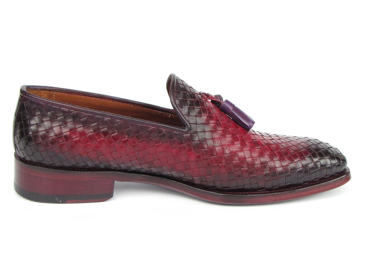 Paul Parkman Men's Woven Leather Tassel Loafers Burgundy (IdWvn88 - Bur) Shoes by Paul Parkman – Don't Panic Shoes