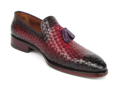 Paul Parkman Men's Woven Leather Tassel Loafers Burgundy Shoes by Paul Parkman – Don't Panic Shoes