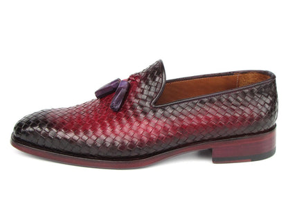 Paul Parkman Men's Woven Leather Tassel Loafers Burgundy Shoes by Paul Parkman – Don't Panic Shoes