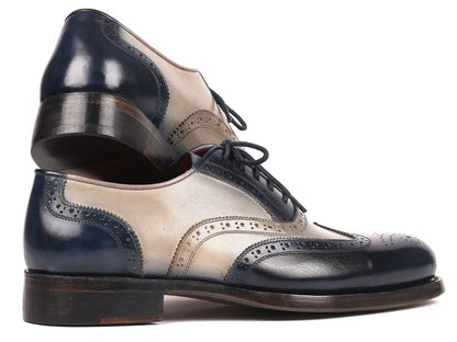 Paul Parkman Navy And Gray Wingtip Oxfords Goodyear Welted (Id027 - Nvygry) by Paul Parkman – Don't Panic Shoes