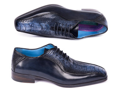 Paul Parkman Navy Genuine Ostrich Leg Bicycle Toe Oxfords (Id94dlnvy) Shoes by Paul Parkman – Don't Panic Shoes