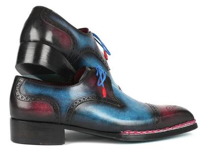 Paul Parkman Norwegian Welted Cap Toe Derby Shoes Blue And Purple (Id8508 - Pbl) Shoes by Paul Parkman – Don't Panic Shoes