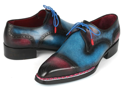 Paul Parkman Norwegian Welted Cap Toe Derby Shoes Blue / Purple Shoes by Paul Parkman – Don't Panic Shoes