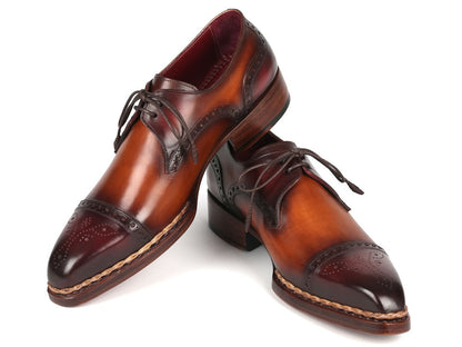 Paul Parkman Norwegian Welted Cap Toe Derby Shoes Bordeaux And Brown (Id8508 - Brw) by Paul Parkman – Don't Panic Shoes