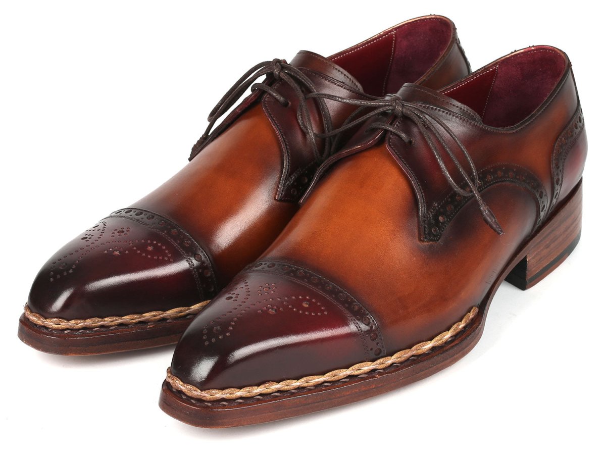 Paul Parkman Norwegian Welted Cap Toe Derby Shoes Bordeaux And Brown (Id8508 - Brw) by Paul Parkman – Don't Panic Shoes