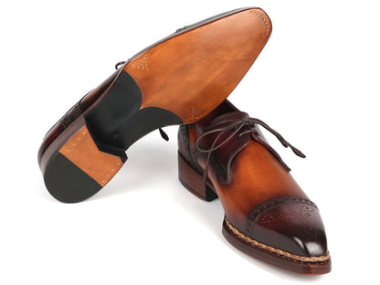 Paul Parkman Norwegian Welted Cap Toe Derby Shoes Bordeaux And Brown (Id8508 - Brw) by Paul Parkman – Don't Panic Shoes