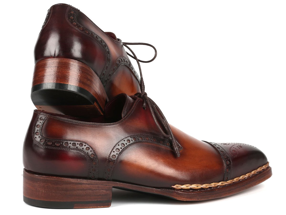 Paul Parkman Norwegian Welted Cap Toe Derby Shoes Bordeaux And Brown (Id8508 - Brw) by Paul Parkman – Don't Panic Shoes