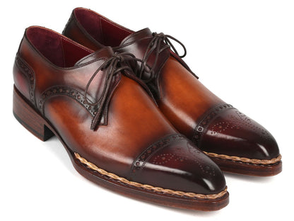 Paul Parkman Norwegian Welted Cap Toe Derby Shoes Bordeaux And Brown (Id8508 - Brw) by Paul Parkman – Don't Panic Shoes