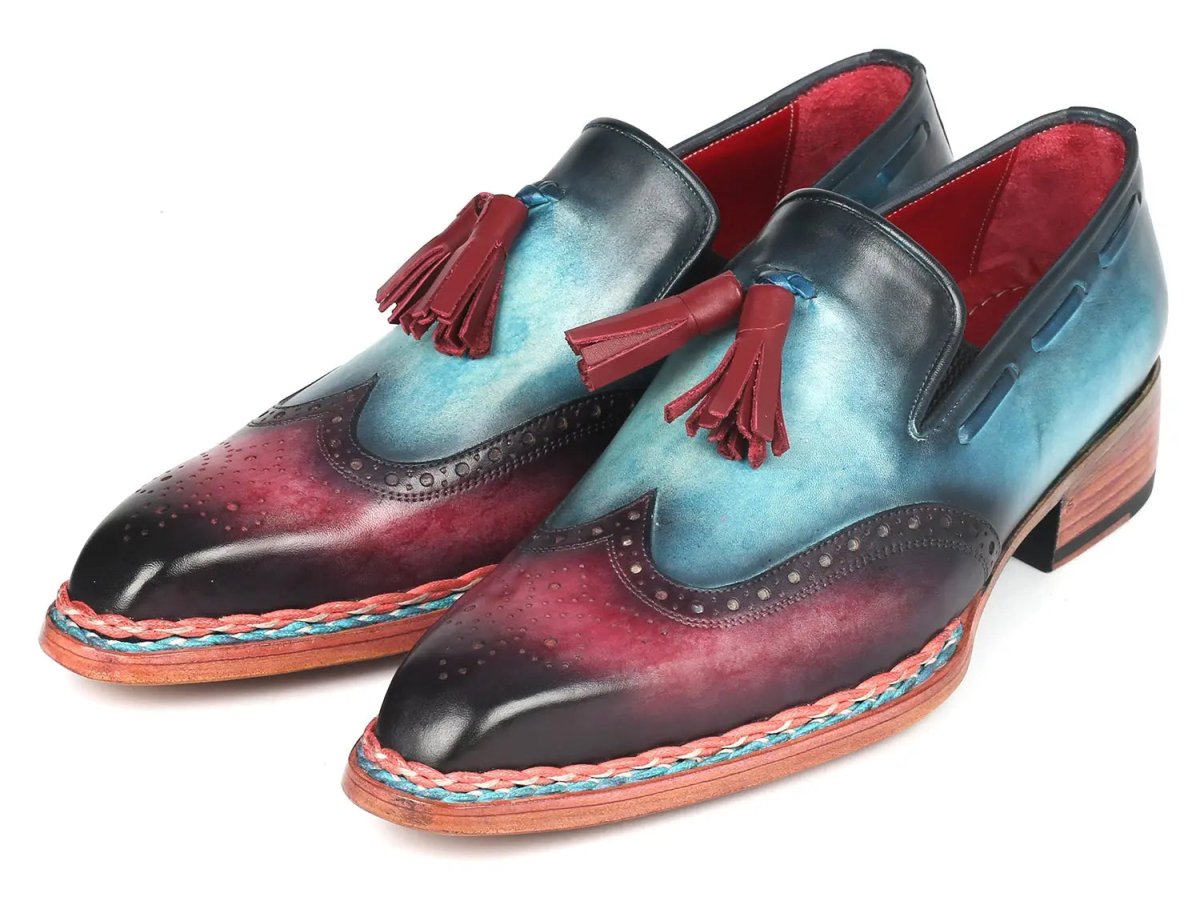 Paul Parkman Norwegian Welted Tassel Loafers In Blue And Purple Shoes by Paul Parkman – Don't Panic Shoes