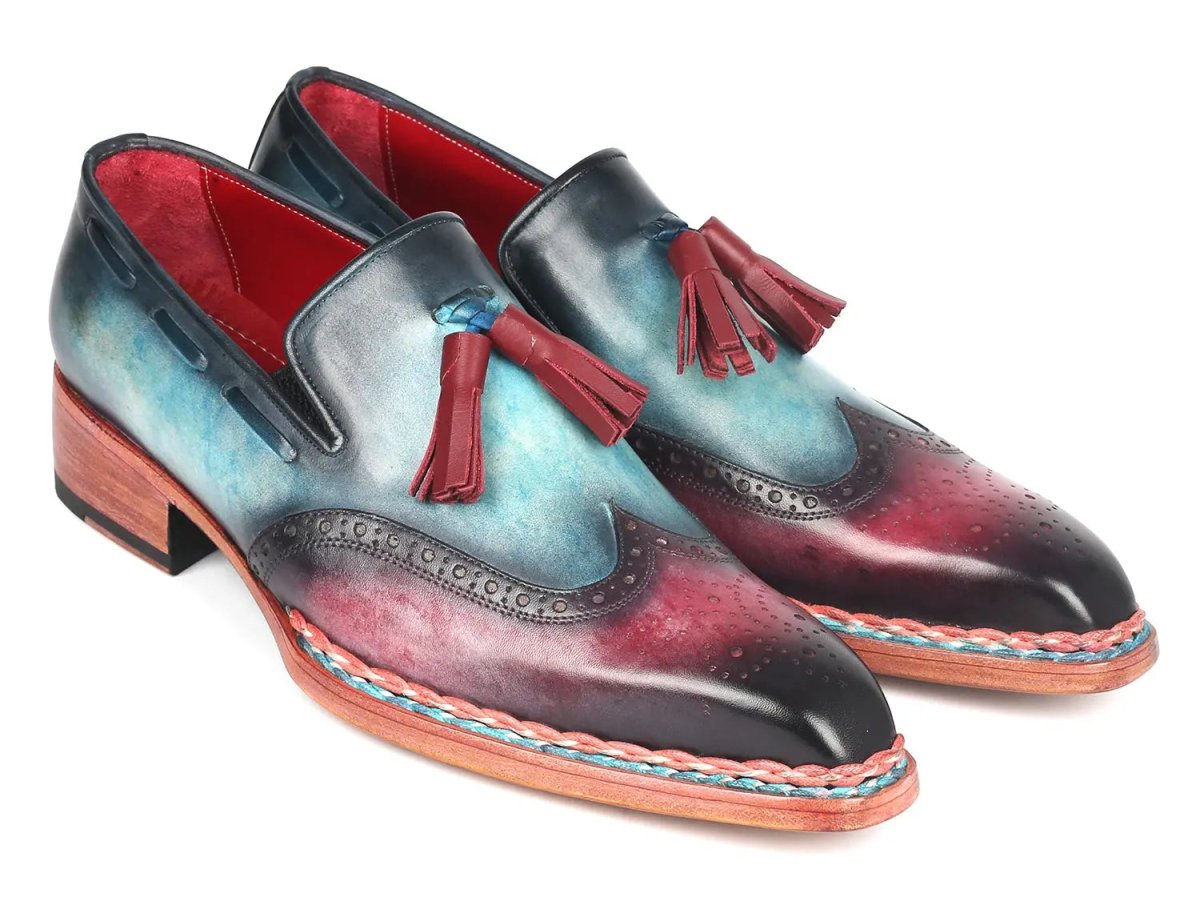 Paul Parkman Norwegian Welted Tassel Loafers In Blue And Purple Shoes by Paul Parkman – Don't Panic Shoes