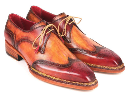 Paul Parkman Norwegian Welted Wingtip Derby Shoes Red And Camel (Id8506 - Cml) by Paul Parkman – Don't Panic Shoes