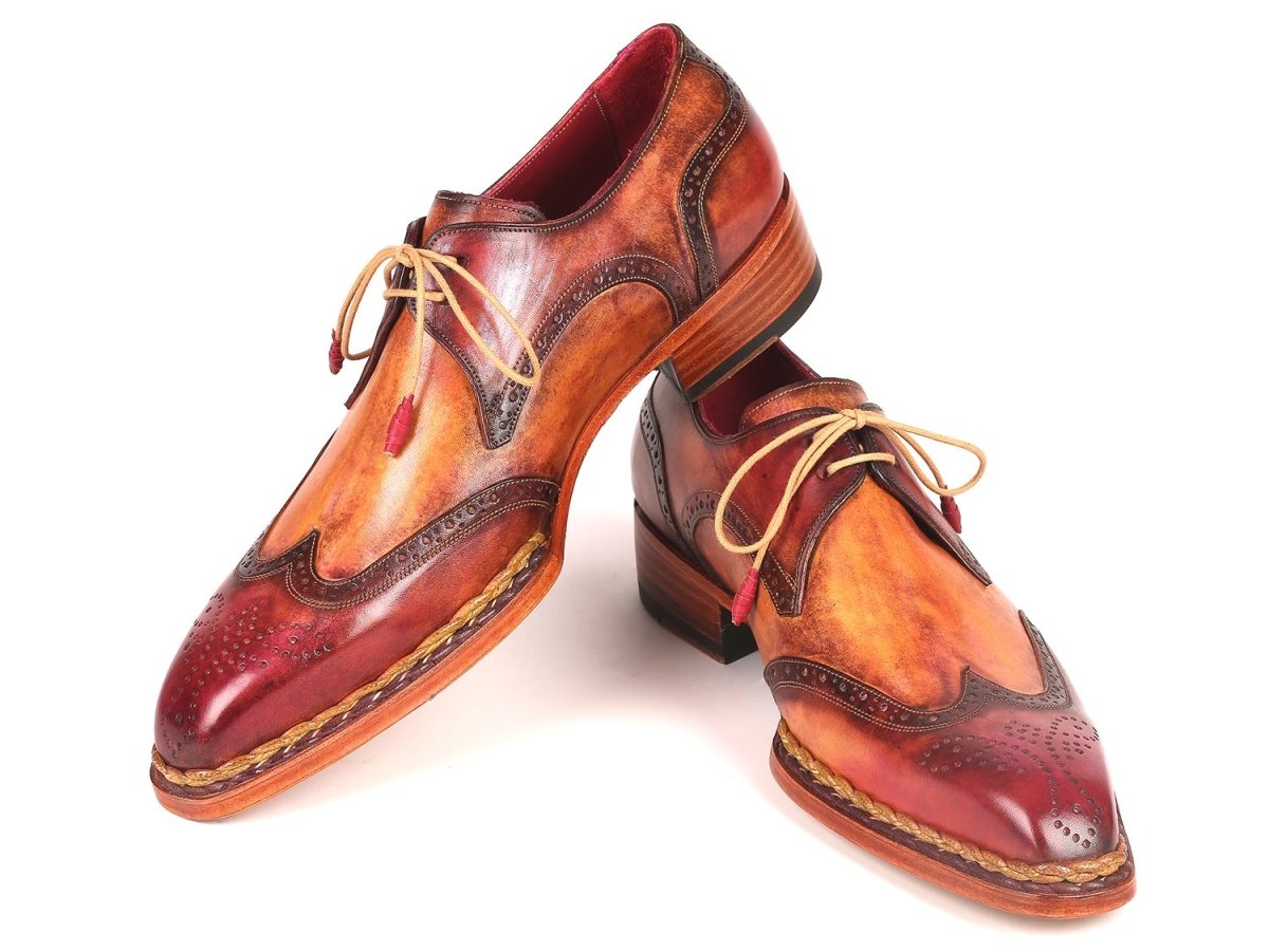 Paul Parkman Norwegian Welted Wingtip Derby Shoes Red And Camel (Id8506 - Cml) by Paul Parkman – Don't Panic Shoes