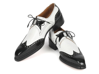 Paul Parkman Norwegian Welted Wingtip Men's Dress Shoes Black And White (Id8505 - Bnw) Shoes by Paul Parkman – Don't Panic Shoes