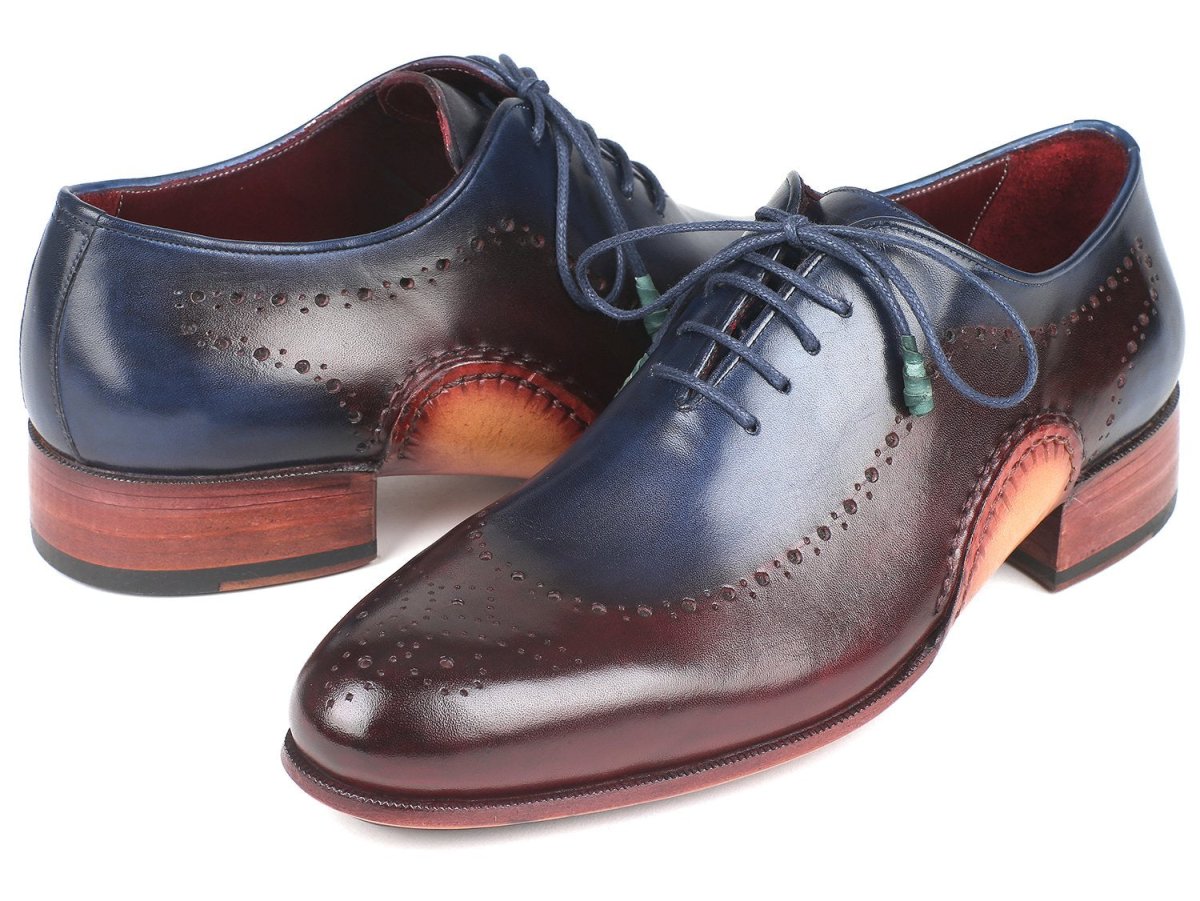 Paul Parkman Opanka Construction Blue And Bordeaux Oxfords (Id726 - Blu - Brd) by Paul Parkman – Don't Panic Shoes