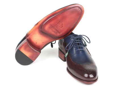 Paul Parkman Opanka Construction Blue And Bordeaux Oxfords (Id726 - Blu - Brd) by Paul Parkman – Don't Panic Shoes