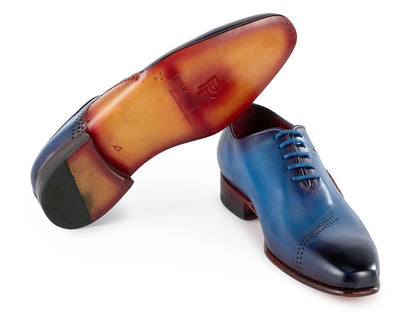 Paul Parkman Opanka Construction Blue Hand - Painted Oxfords (IdOpk66bl) by Paul Parkman – Don't Panic Shoes
