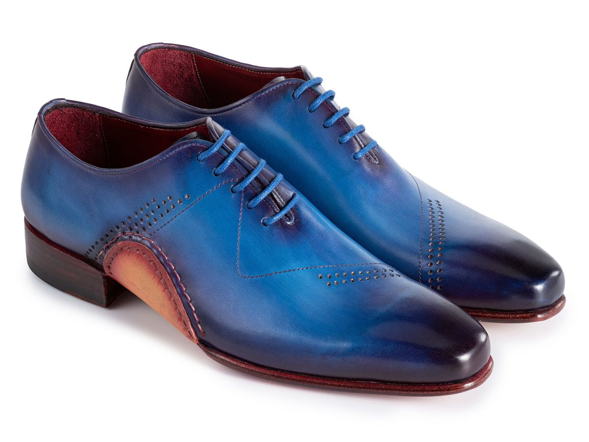 Paul Parkman Opanka Construction Blue Hand - Painted Oxfords (IdOpk66bl) by Paul Parkman – Don't Panic Shoes