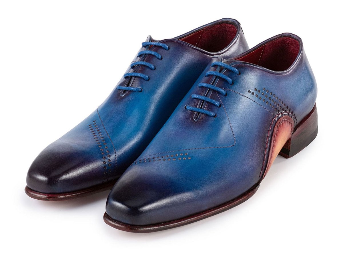 Paul Parkman Opanka Construction Blue Hand - Painted Oxfords (IdOpk66bl) by Paul Parkman – Don't Panic Shoes