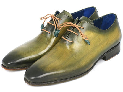Paul Parkman Plain Toe Wholecut Oxfords Green Hanpainted Leather (Id755 - Grn) by Paul Parkman – Don't Panic Shoes