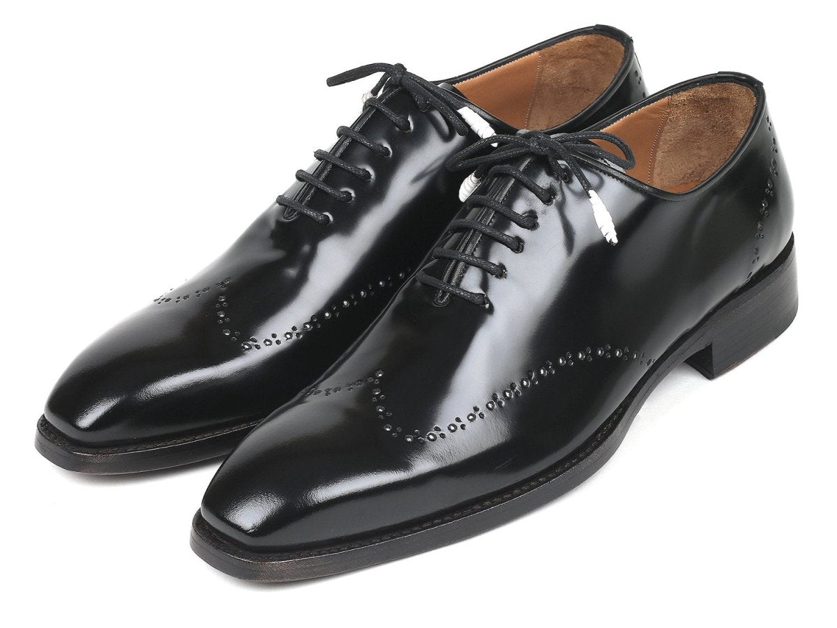 Paul Parkman Polished Leather Goodyear Welted WIngtip Oxfords in Black Shoes by Paul Parkman – Don't Panic Shoes