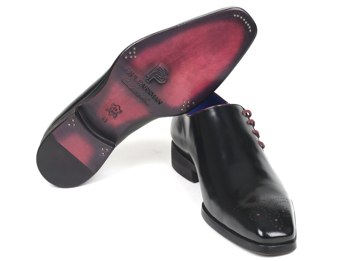 Paul Parkman Side Lace Polished Leather Oxfords In Black Shoes by Paul Parkman – Don't Panic Shoes