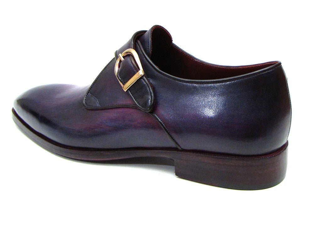 Paul Parkman Single Monkstrap Shoes Purple Leather (IdDw754t) by Paul Parkman – Don't Panic Shoes