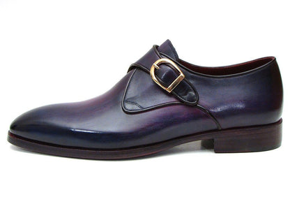 Paul Parkman Single Monkstrap Shoes Purple Leather (IdDw754t) by Paul Parkman – Don't Panic Shoes