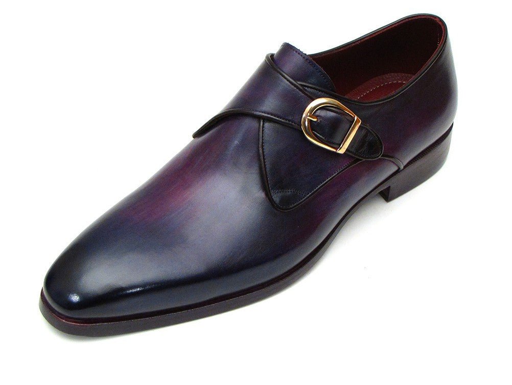 Paul Parkman Single Monkstrap Shoes Purple Leather (IdDw754t) by Paul Parkman – Don't Panic Shoes