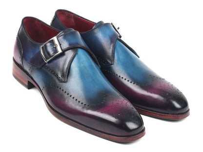 Paul Parkman Single Monkstraps Blue And Purple (Id948 - Blu - Prp) by Paul Parkman – Don't Panic Shoes