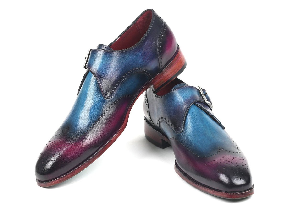 Paul Parkman Single Monkstraps Blue And Purple (Id948 - Blu - Prp) by Paul Parkman – Don't Panic Shoes