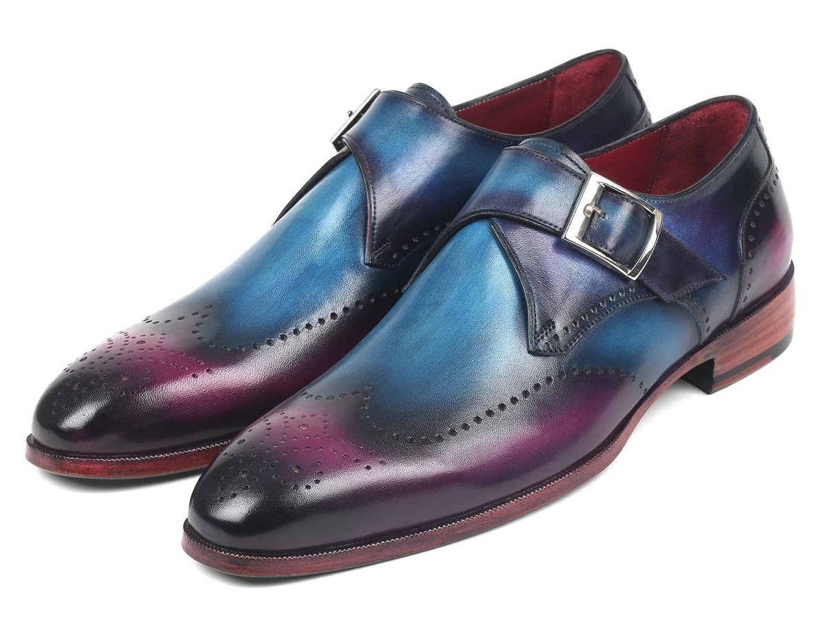 Paul Parkman Single Monkstraps Blue And Purple (Id948 - Blu - Prp) by Paul Parkman – Don't Panic Shoes