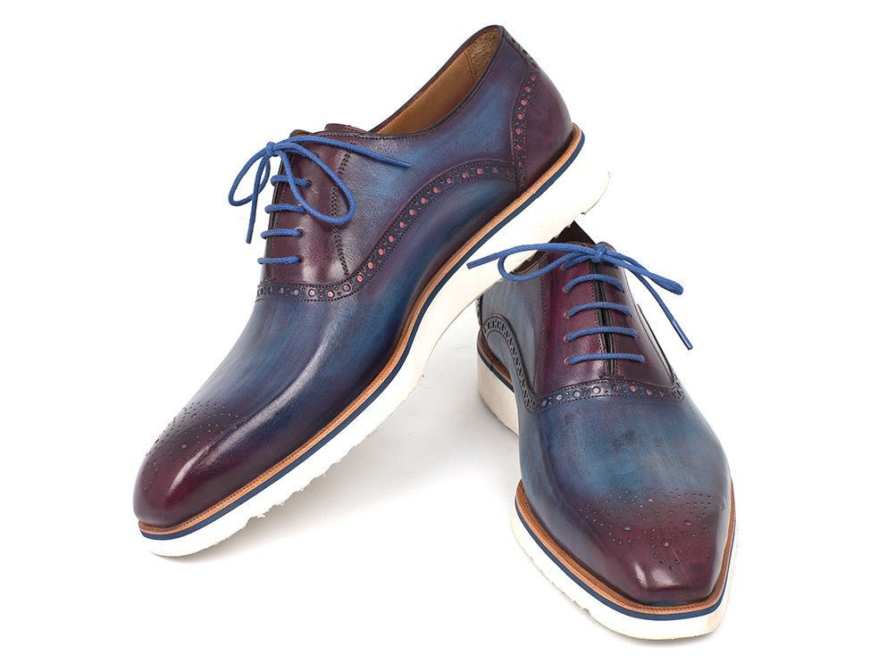 Paul Parkman Smart Casual Oxford Shoes For Men Blue And Purple (Id184snk - Blu) by Paul Parkman – Don't Panic Shoes