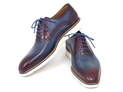 Paul Parkman Smart Casual Oxford Shoes For Men Blue And Purple (Id184snk - Blu) by Paul Parkman – Don't Panic Shoes
