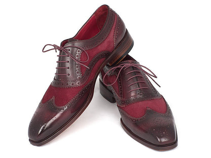 Paul Parkman Suede And Calfskin Men's Wingtip Oxfords Bordeaux (Id228brdsd) by Paul Parkman – Don't Panic Shoes