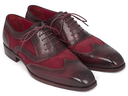 Paul Parkman Suede And Calfskin Men's Wingtip Oxfords Bordeaux (Id228brdsd) by Paul Parkman – Don't Panic Shoes
