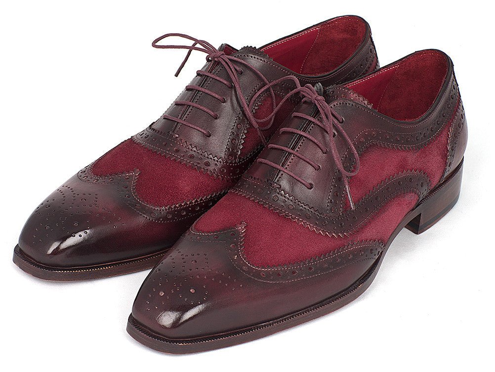 Paul Parkman Suede And CalfskIn Men's Wingtip Oxfords in Bordeaux Shoes by Paul Parkman – Don't Panic Shoes