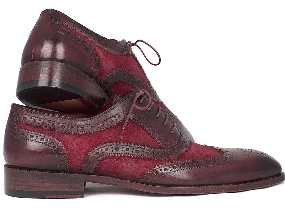 Paul Parkman Suede And CalfskIn Men's Wingtip Oxfords in Bordeaux Shoes by Paul Parkman – Don't Panic Shoes