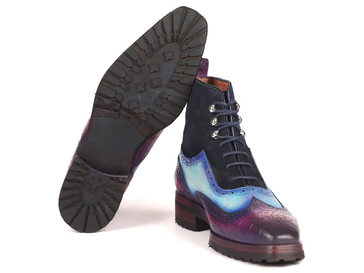 Paul Parkman Three Tone Wingtip Boots Rubber Sole (Id9736ptn) by Paul Parkman – Don't Panic Shoes