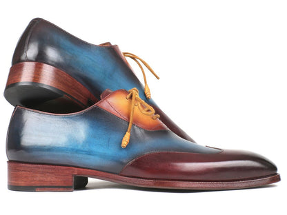 Paul Parkman Three Tone Wingtip Oxfords Bordeaux And Blue And Camel (IdAl3249tu) by Paul Parkman – Don't Panic Shoes