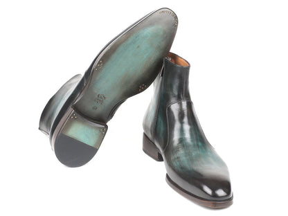 Paul Parkman Turquoise Burnished Side Zipper Boots (IdBt487trq) by Paul Parkman – Don't Panic Shoes
