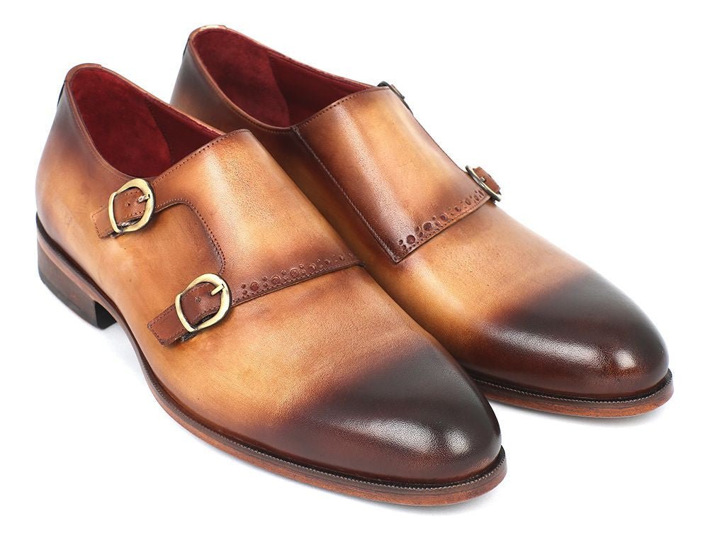 Paul Parkman Two Tone Double Monkstrap Shoes (IdHt54 - Cml) by Paul Parkman – Don't Panic Shoes