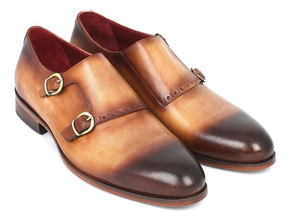 Paul Parkman Two Tone Double Monkstrap Shoes (IdHt54 - Cml) by Paul Parkman – Don't Panic Shoes