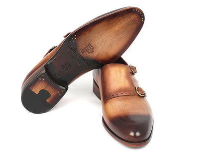 Paul Parkman Two Tone Double Monkstrap Shoes (IdHt54 - Cml) by Paul Parkman – Don't Panic Shoes