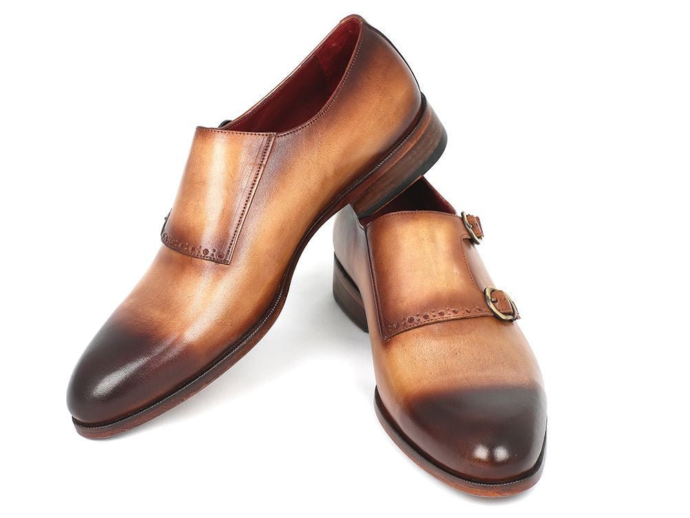 Paul Parkman Two Tone Double Monkstrap Shoes (IdHt54 - Cml) by Paul Parkman – Don't Panic Shoes
