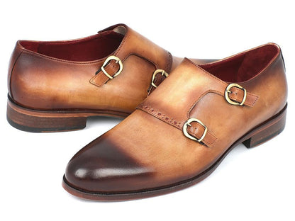 Paul Parkman Two Tone Double Monkstrap Shoes (IdHt54 - Cml) by Paul Parkman – Don't Panic Shoes