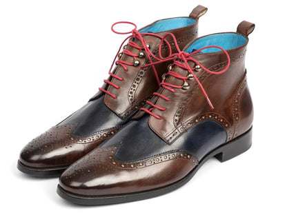 Paul Parkman Wingtip Ankle Boots Dual Tone Brown And Blue (Id777 - Brw - Blu) by Paul Parkman – Don't Panic Shoes