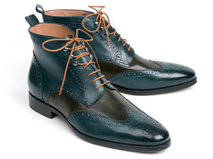 Paul Parkman Wingtip Ankle Boots Dual Tone Green And Blue (IdPt777grn) by Paul Parkman – Don't Panic Shoes
