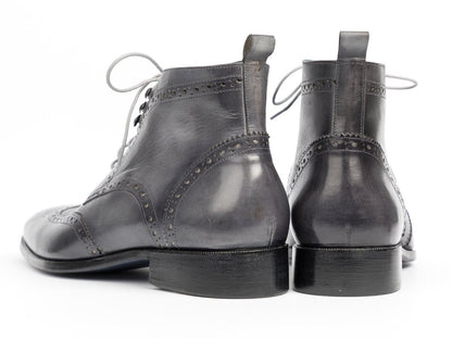 Paul Parkman Wingtip Ankle Boots Gray Hand - Painted (Id777 - Gray) by Paul Parkman – Don't Panic Shoes