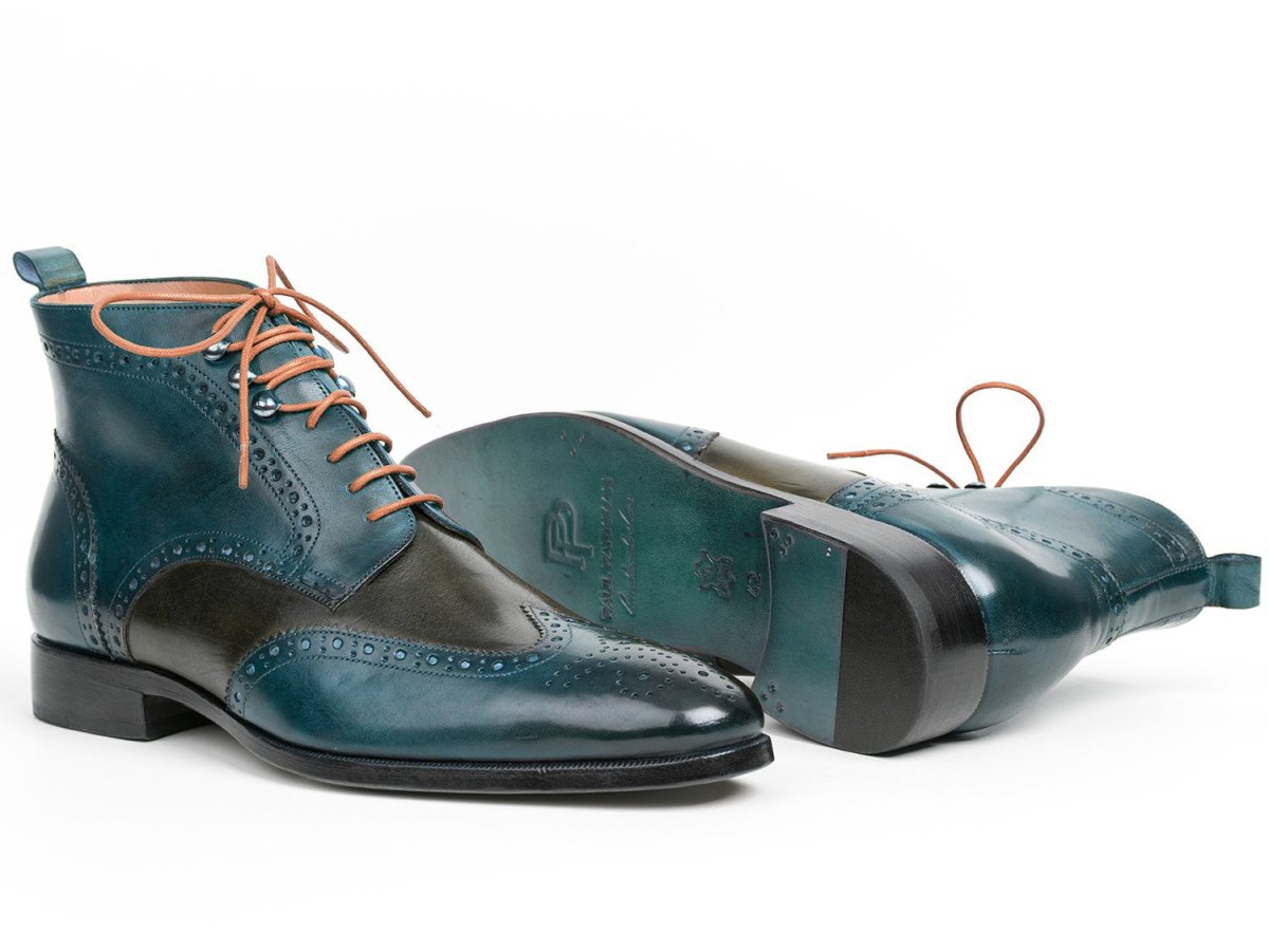 Paul Parkman WIngtip Ankle Boots in Dual Tone Green And Blue Shoes by Paul Parkman – Don't Panic Shoes