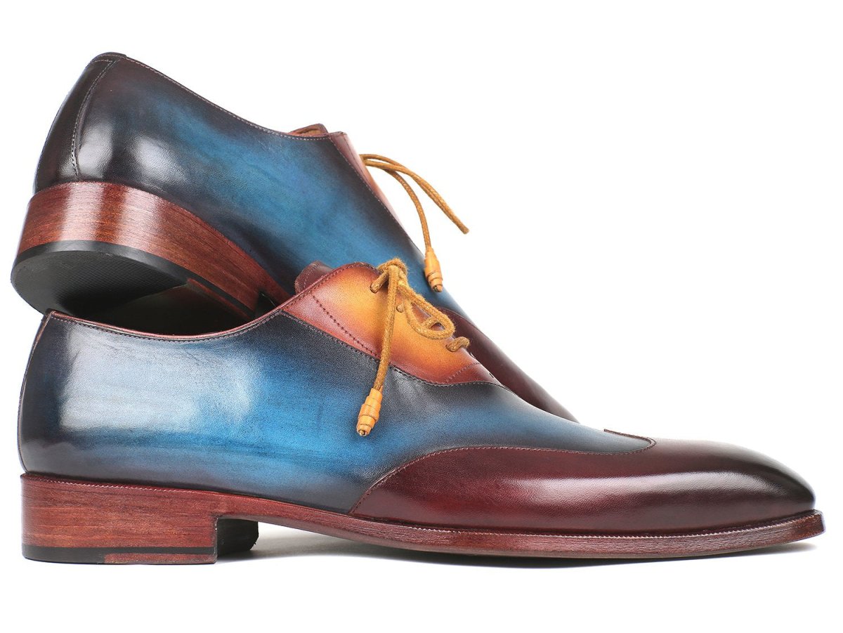 Paul Parkman WIngtip Leather Oxfords in Bordeaux, Blue And Camel Shoes by Paul Parkman – Don't Panic Shoes